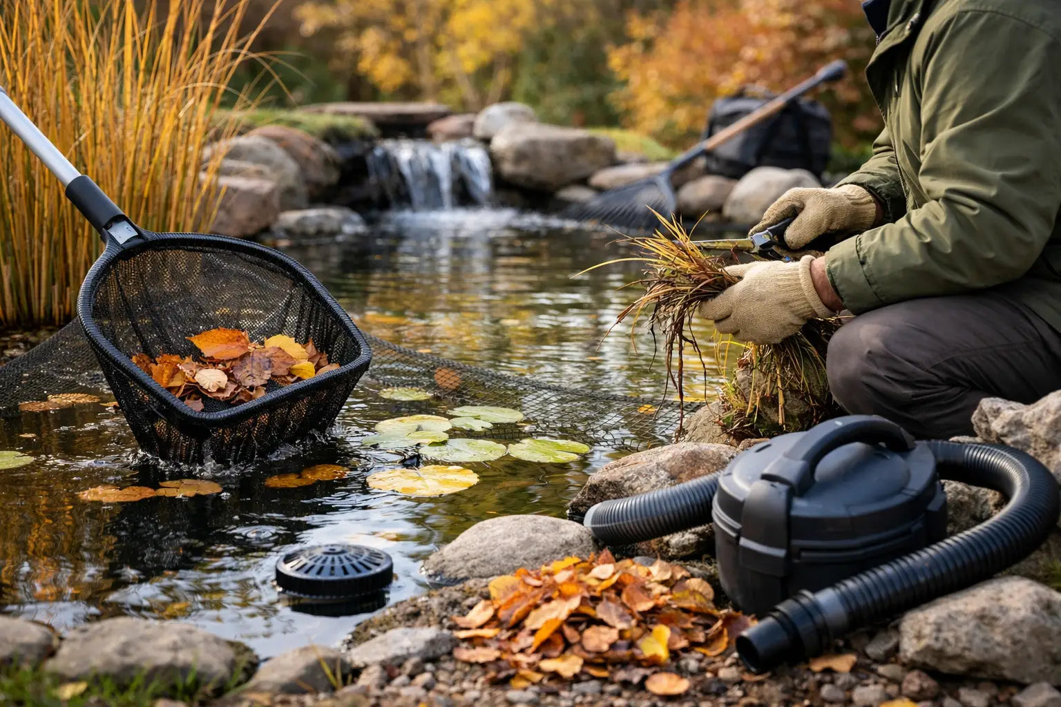 Teich im Herbst vorbereiten in 8 Schritten