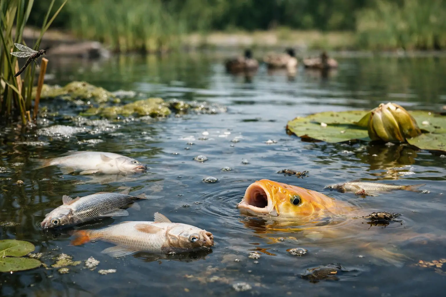 Sauerstoffmangel im Teich erkennen - 8 Warnzeichen