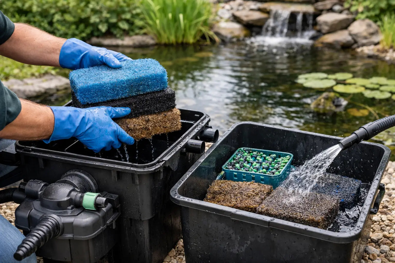 Teichfilter richtig reinigen: Anleitung in 7 Schritten