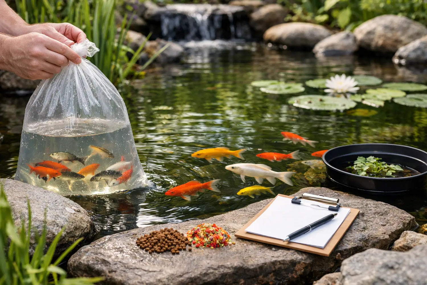 Fischbesatz im Gartenteich planen - richtig dosiert
